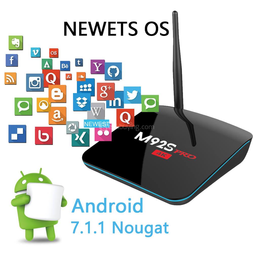 M92S PRO Android 7.1.1 4K HDR TV BOX Amlogic S912 2G/16G 802.11AC WIFI 1000M LAN Bluetooth HDMI CEC