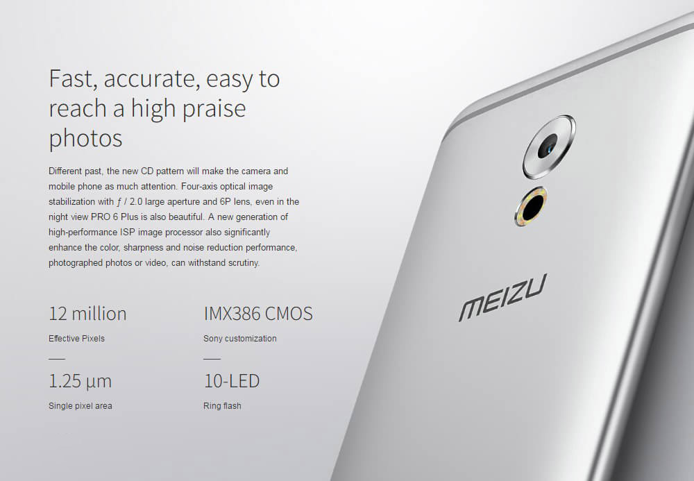 MEIZU PRO 6 Plus 5.7 Inch 2K Screen 4GB RAM 64GB ROM 5.0MP+12.0MP Cam Exynos 8890 Octa Core Flyme Smartphone Type-C VoLTE Touch ID - Moon Silver
