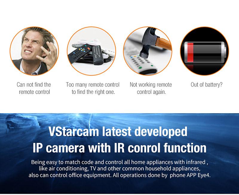 Vstarcam D26S 2.0MP HD WiFi Wireless Security IP Camera Remote Control Household Electronics Devices - White