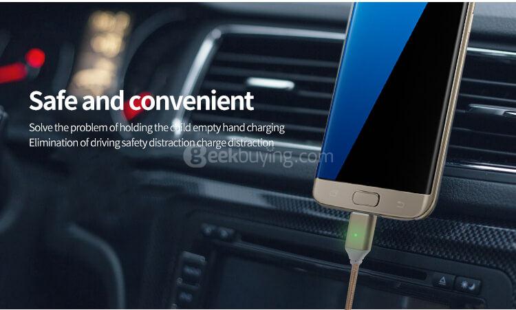 POFAN P11 Data Transmission Micro USB Magetic Transmission Charging Line Cable Data Line - Rose Gold