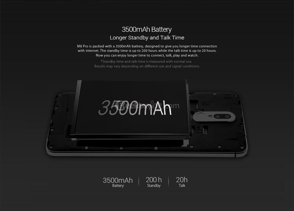 [HK Stock]LEAGOO M8 PRO 5.7 Inch HD 2.5D Corning Gorilla Glass 4 Screen 2GB RAM 16GB ROM MT6737 Quad Core 1.3GHz Android 6.0 4G Smartphone 13.0MP + 5.0MP Dual Rear Cam HIFI Touch ID 3500mAh - Gold