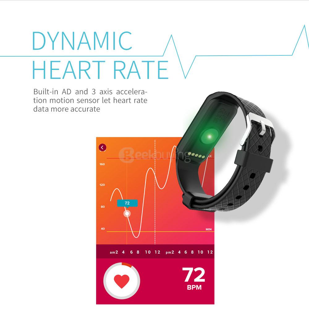 Makibes L38I Bluetooth 4.0 Smart Bracelet Heart Rate Monitor Fitness Tracker Color Screen Compatible with Android iOS - Purple