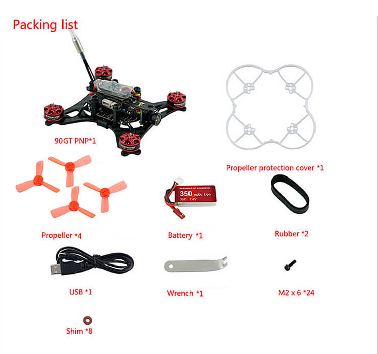 KINGKONG Brushless 90GT 90mm FPV Racing With w/Micro F3 Flight Controller 16CH 25MW VTX 800TVL Camera - PNP Version