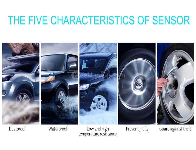 CAREUD U912NF Wireless TPMS Tire Pressure Monitor System Internal Sensors  - Black