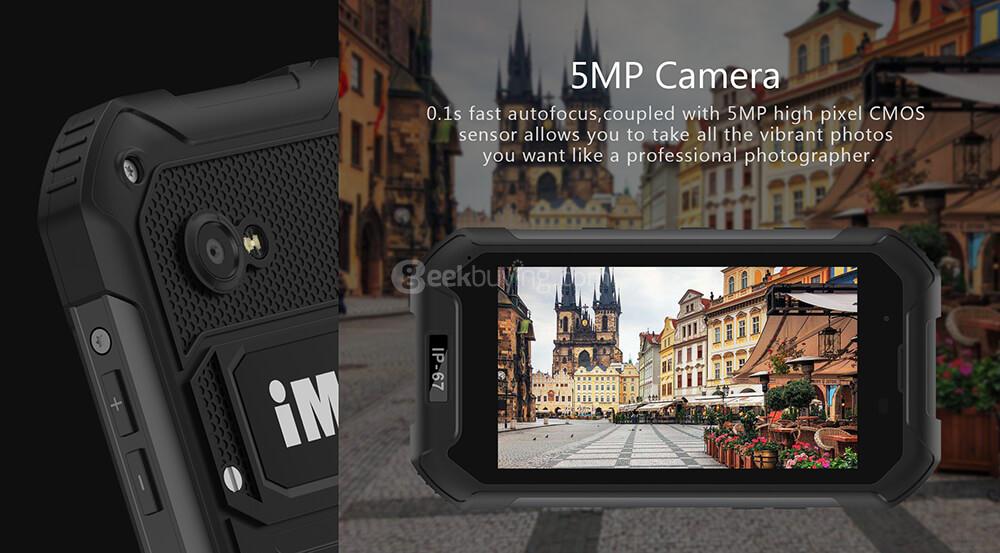IMAN X5 IP67 Waterproof 4.5 Inch 8GB ROM 5.0MP Cam MT6580 Quad Core 1.3GHz Android 5.1 Rugged Smartphone 3000mAh- Black