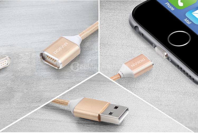 POFAN P11 Data Transmission 8Pin Lightning Magetic Transmission Charging Line Cable Data Line - Gold