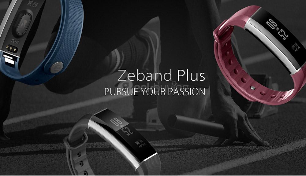 Zeblaze Zeband Plus Smart Bracelet Dynamic Heart Rate Monitor IP67 Water Resistant Swimming Mode Pedometer Sleep Tracker Compatible with iOS/Android - Blue