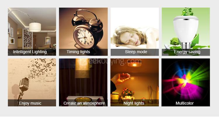 BL08A Intelligent LED Bulb with Bluetooth Audio -White