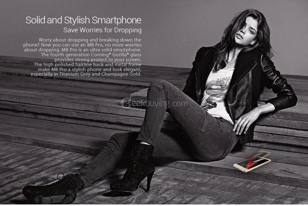 [HK Stock]LEAGOO M8 PRO 5.7 Inch HD 2.5D Corning Gorilla Glass 4 Screen 2GB RAM 16GB ROM MT6737 Quad Core 1.3GHz Android 6.0 4G Smartphone 13.0MP + 5.0MP Dual Rear Cam HIFI Touch ID 3500mAh - Gray