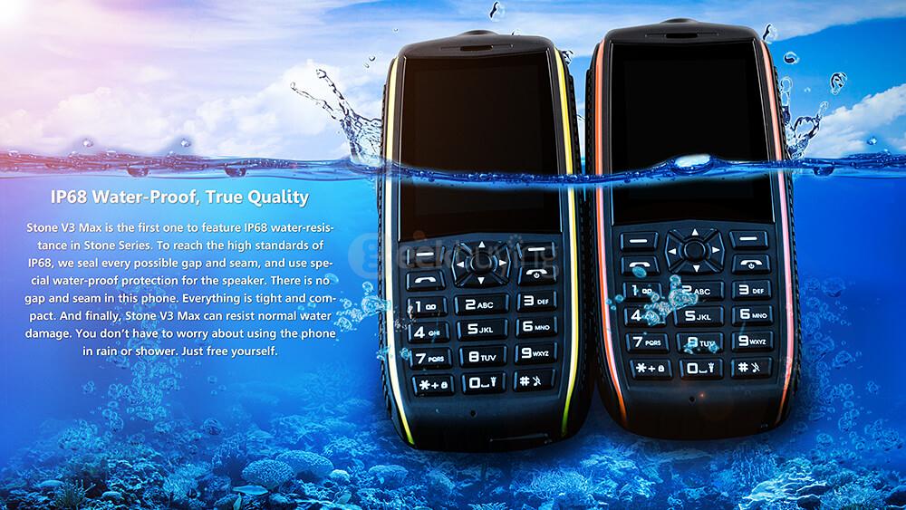 VKworld Stone V3 MAX IP68 Waterproof Phone 2.4 Inch Daily Dustproof ShatterProof 5300Mah Long Standby Speaker LED Lights  - Yellow
