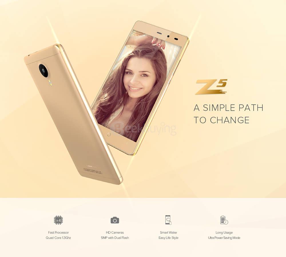 [HK Stock]LEAGOO Z5C 5.0 Inch 8GB ROM 5.0MP Cam SC7731C Quad Core 1.3GHz Android 6.0 Smartphone Smart Wake - White