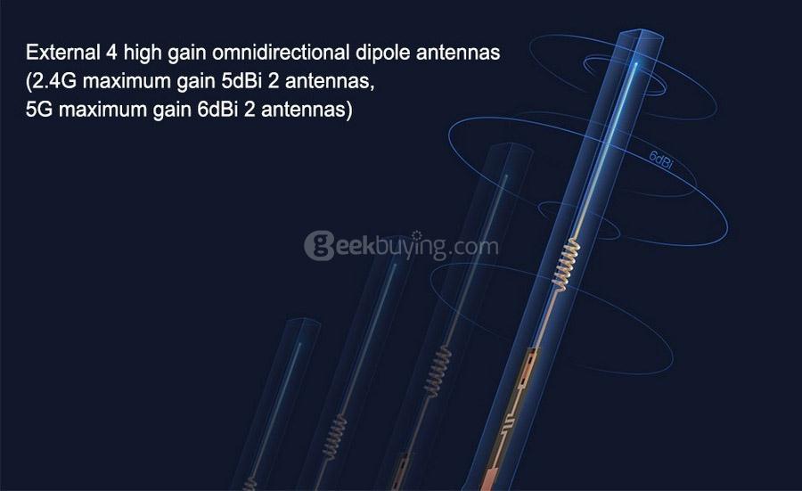 [English Version] Original Xiaomi Mi WiFi 3 Router EU Plug Smart 4 Antennas 1167Mbps Dual Band 128MB Flash ROM Support iOS Android APP - White