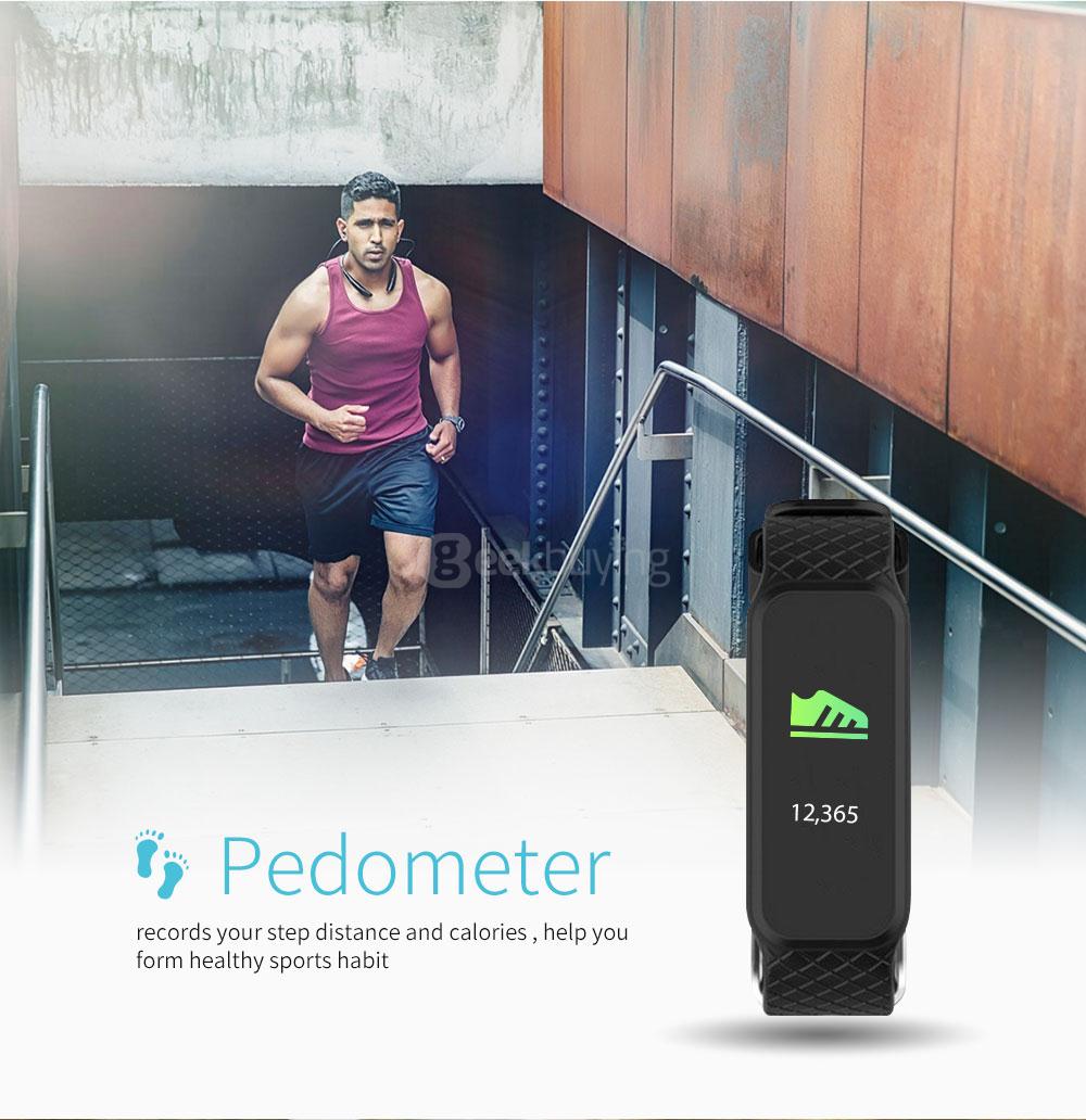 Makibes L38I Bluetooth 4.0 Smart Bracelet Heart Rate Monitor Fitness Tracker Color Screen Compatible with Android iOS - Purple