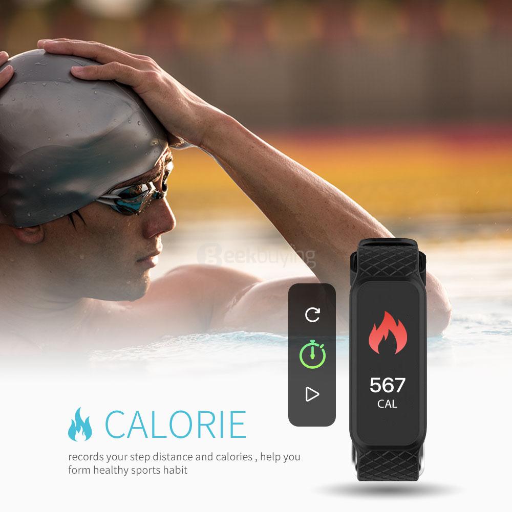 Makibes L38I Bluetooth 4.0 Smart Bracelet Heart Rate Monitor Fitness Tracker Color Screen Compatible with Android iOS - Purple