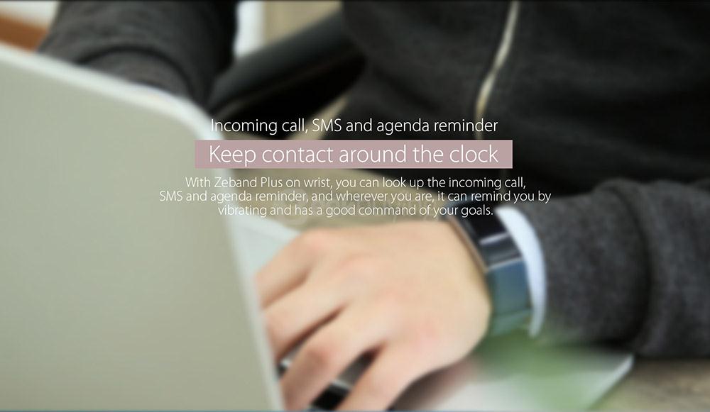 Zeblaze Zeband Plus Smart Bracelet Dynamic Heart Rate Monitor IP67 Water Resistant Swimming Mode Pedometer Sleep Tracker Compatible with iOS/Android - Black