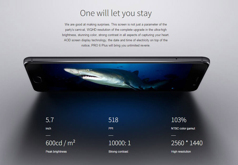 MEIZU PRO 6 Plus 5.7 Inch 2K Screen 4GB RAM 64GB ROM 5.0MP+12.0MP Cam Exynos 8890 Octa Core Flyme Smartphone Type-C VoLTE Touch ID - Moon Silver