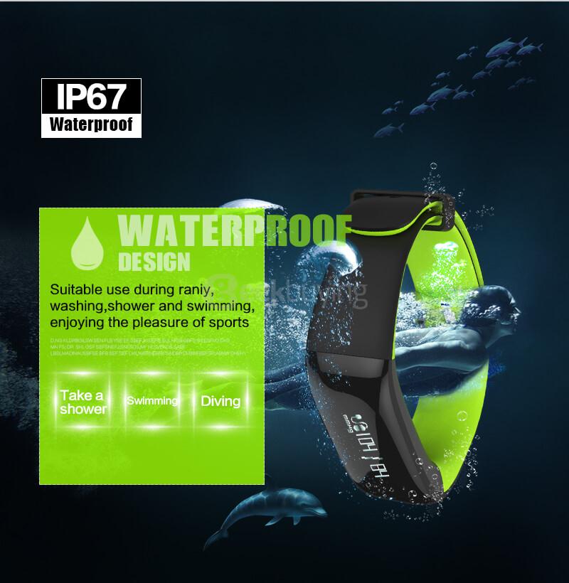 P1 Bluetooth Smartband Pedometer Blood Pressure Heart Rate Monitor Call Reminder Compatible with Android/IOS - Blue