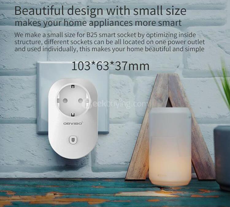 Orvibo B25EU Wifi Smart Plug Works with Amazon Alexa Control Devices from Anywhere Wireless Switch with APP -White