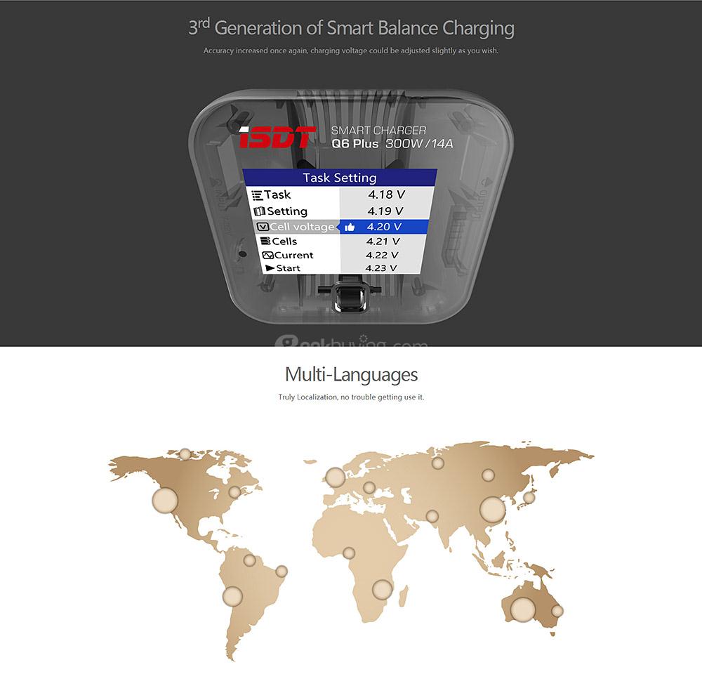ISDT Q6 Plus 300W 14A Mini Smart LCD Battery Balance Charger - White