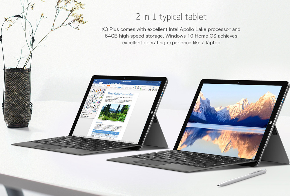 Teclast X3 Plus 11.6 Inches Tablet PC Licensed Windows 10 Intel Celeron N3450 6G/64G 2.0MP Front Camera 5.0MP Rear Camera WiFi Bluetooth with 1080P Capacitive Touch Display