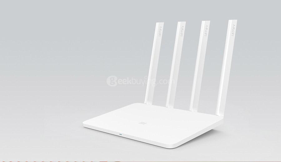 [English Version] Original Xiaomi Mi WiFi 3 Router EU Plug Smart 4 Antennas 1167Mbps Dual Band 128MB Flash ROM Support iOS Android APP - White