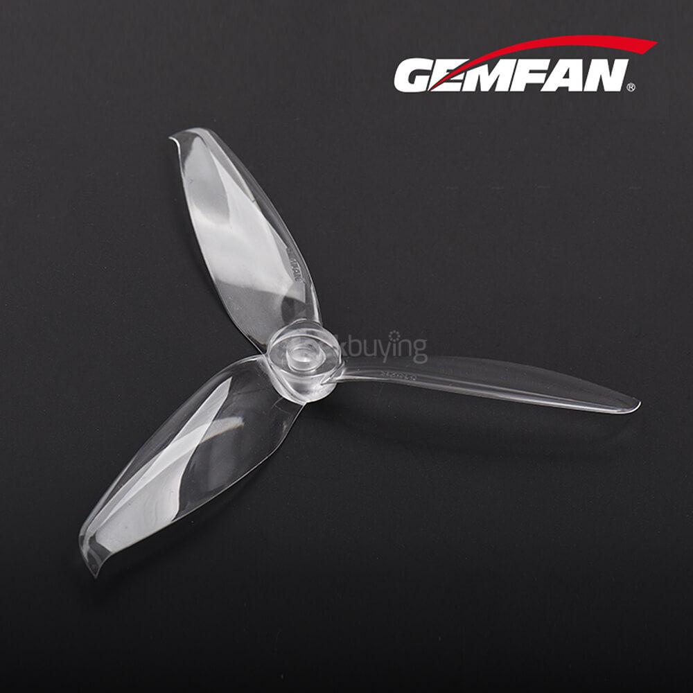 Gemfan 5152 5.1 X 5.2 3-Blade Propeller 5.0mm Mounting Hole for Racing Quadcopter (2CW & 2CCW) - Transparent