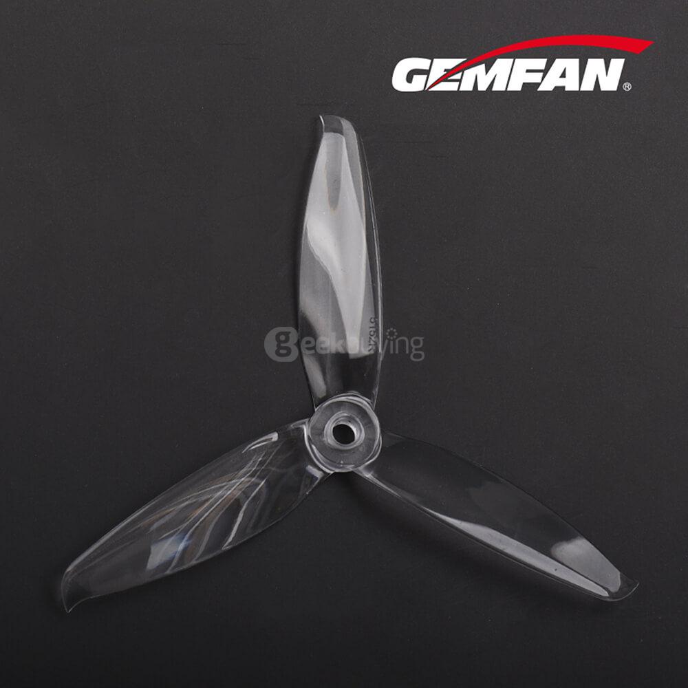 Gemfan 5152 5.1 X 5.2 3-Blade Propeller 5.0mm Mounting Hole for Racing Quadcopter (2CW & 2CCW) - Transparent