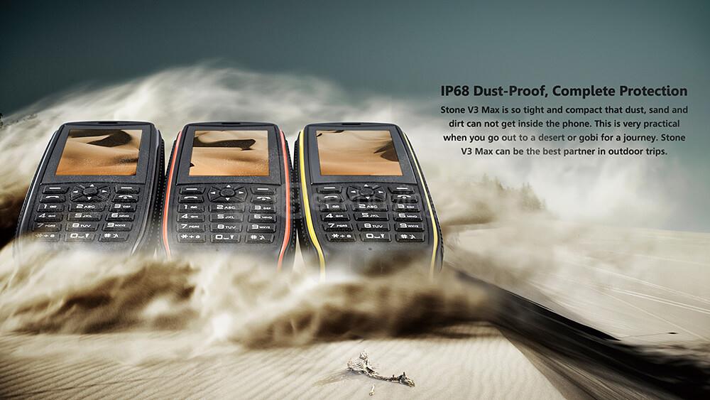 VKworld Stone V3 MAX IP68 Waterproof Phone 2.4 Inch Daily Dustproof ShatterProof 5300Mah Long Standby Speaker LED Lights  - Yellow