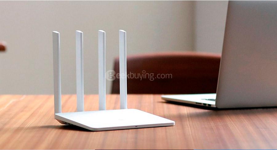 [English Version] Original Xiaomi Mi WiFi 3 Router EU Plug Smart 4 Antennas 1167Mbps Dual Band 128MB Flash ROM Support iOS Android APP - White
