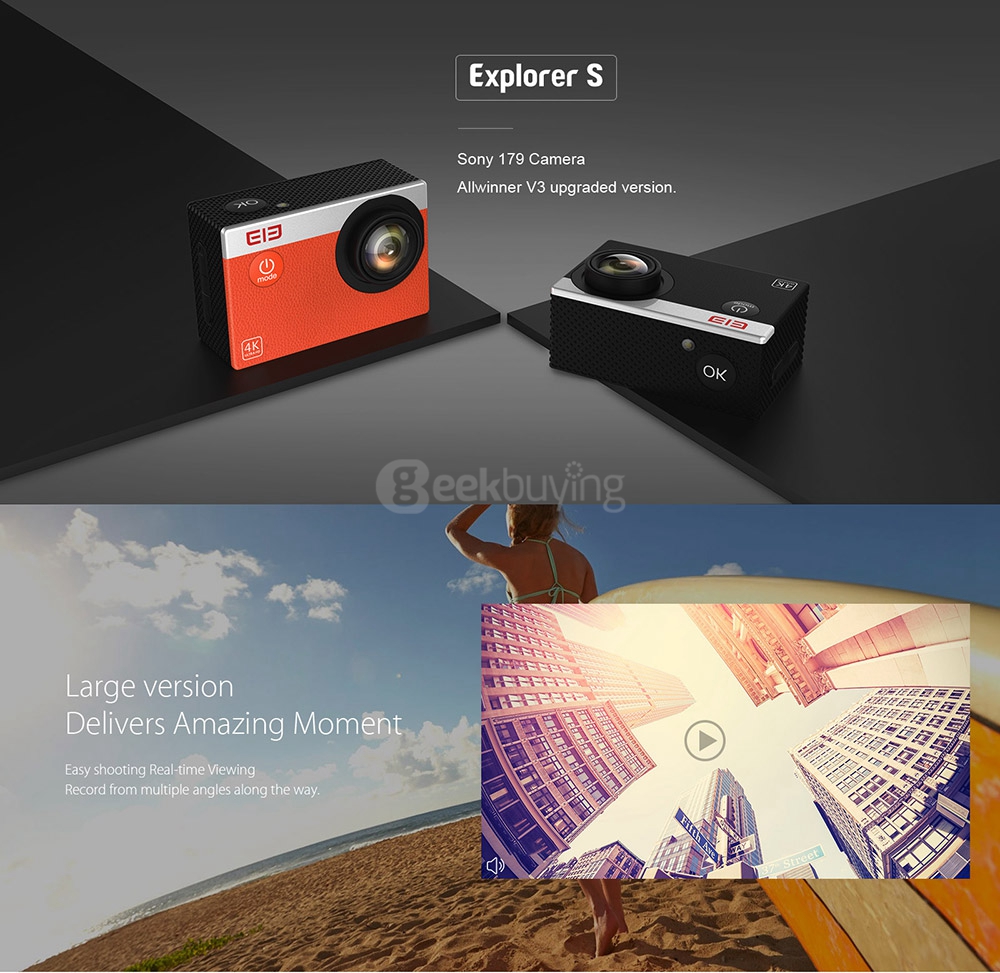 [HK Stock]Elephone ELE Explorer S 4K Action Camera 2.0