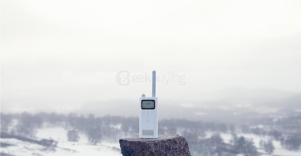 [Package B] 2pcs Original Xiaomi Mijia Interphone MJDJJ01FY Bluetooth 4.0 Two-Way Radio Walkie Talkie FM Radio LCD Screen UHF/VHF Dual Band USB Charging - White