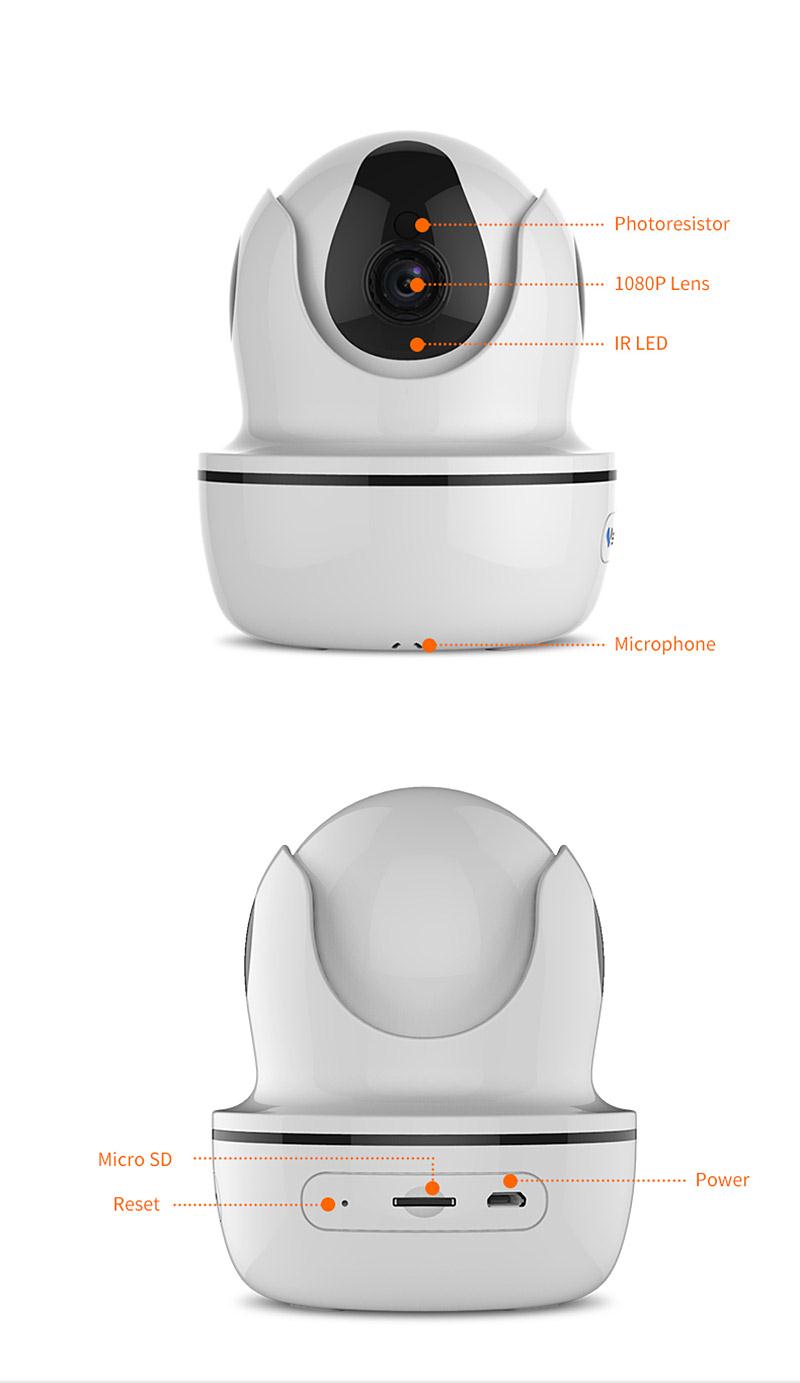 Vstarcam D26S 2.0MP HD WiFi Wireless Security IP Camera Remote Control Household Electronics Devices - White