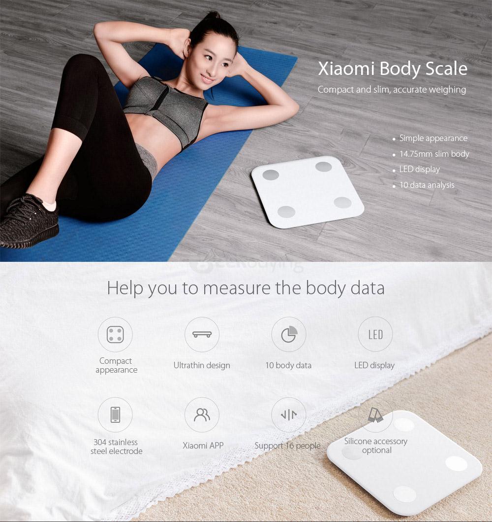 Xiaomi Mi Body Fat Scale Bluetooth 4.0 LED Display for Android iOS - White