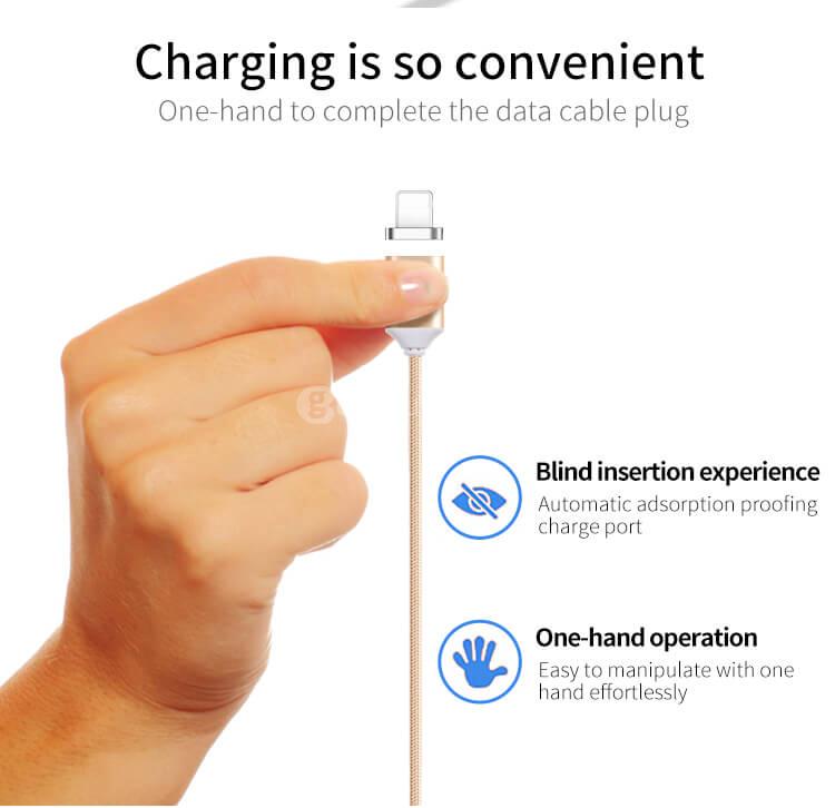 POFAN P11 Data Transmission 8Pin Lightning Magetic Transmission Charging Line Cable Data Line - Gold