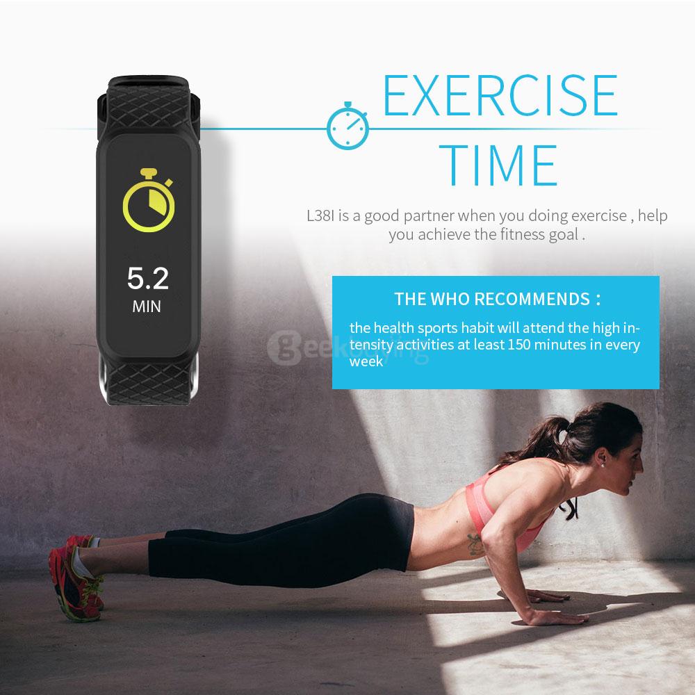 Makibes L38I Bluetooth 4.0 Smart Bracelet Heart Rate Monitor Fitness Tracker Color Screen Compatible with Android iOS - Purple
