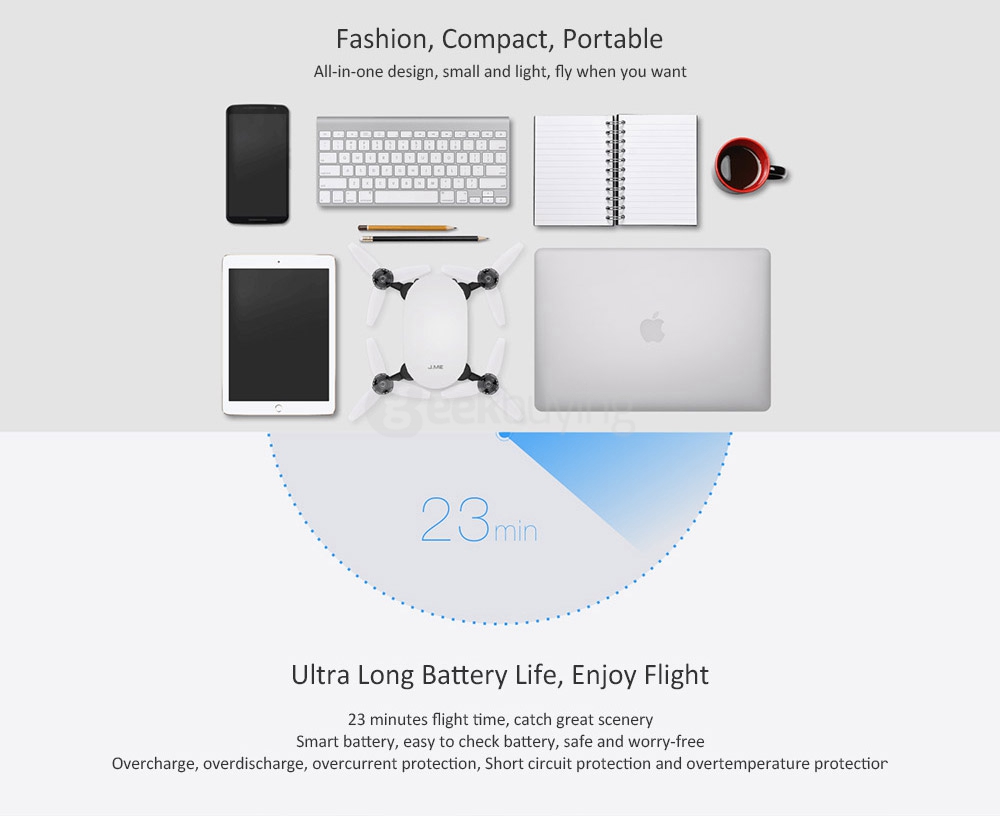 Feima Robotics J.ME WIFI FPV With UHD 4K Camera 2-Axis Gimbal Obstacle Avoidance Mode RC Quadcopter - White