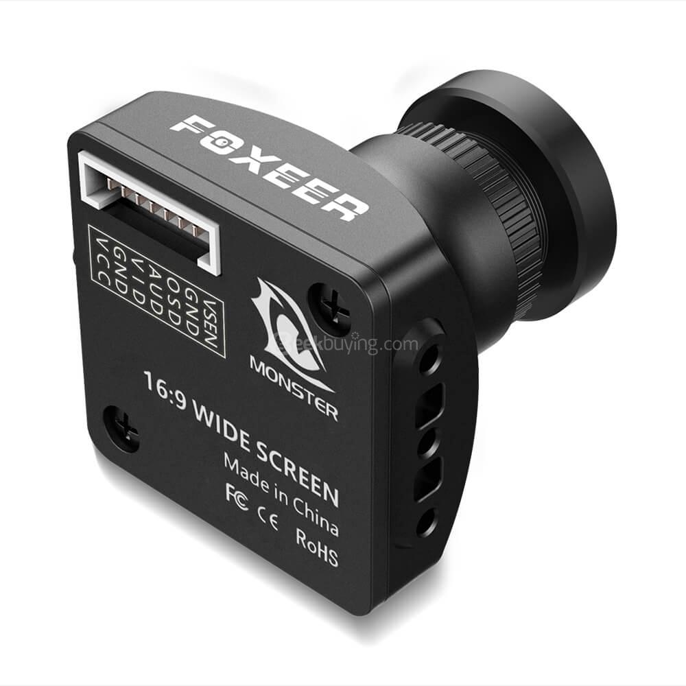 Foxeer Monster V2 1200TVL 1/3 CMOS 16:9 PAL/NTSC Switchable w/ OSD and Audio FPV Camera for Racing Drone - Black