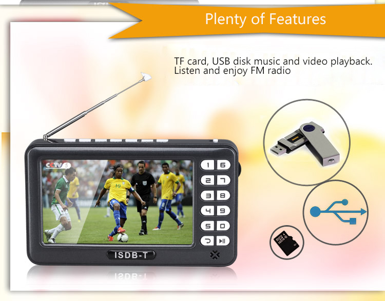 DT003 ISDB-T One-seg Mobile Digital TV Support FM Radio