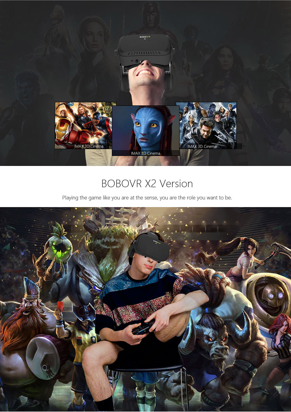 BOBOVR X1 AIO Allwinner H8 Octa Core 2.0GHz 1080P FHD All In One VR Virtual Reality Headset 2G/32G WIFI