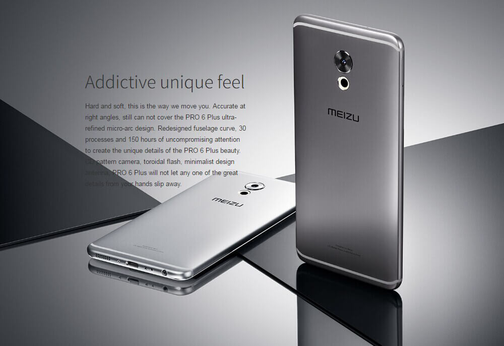 MEIZU PRO 6 Plus 5.7 Inch 2K Screen 4GB RAM 64GB ROM 5.0MP+12.0MP Cam Exynos 8890 Octa Core Flyme Smartphone Type-C VoLTE Touch ID - Moon Silver