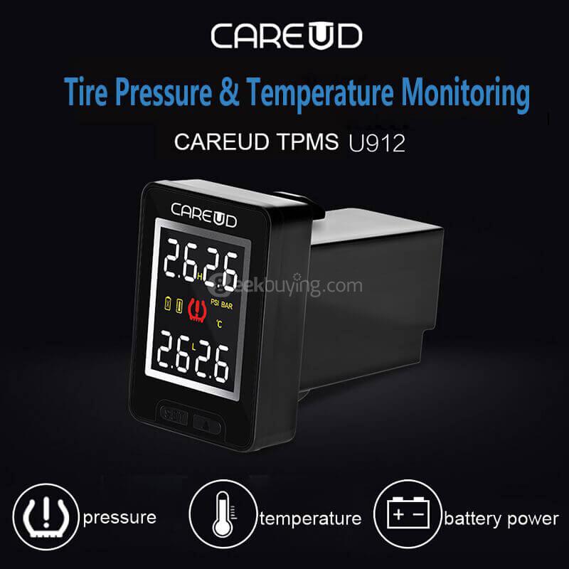 CAREUD U912NF Wireless TPMS Tire Pressure Monitor System Internal Sensors  - Black