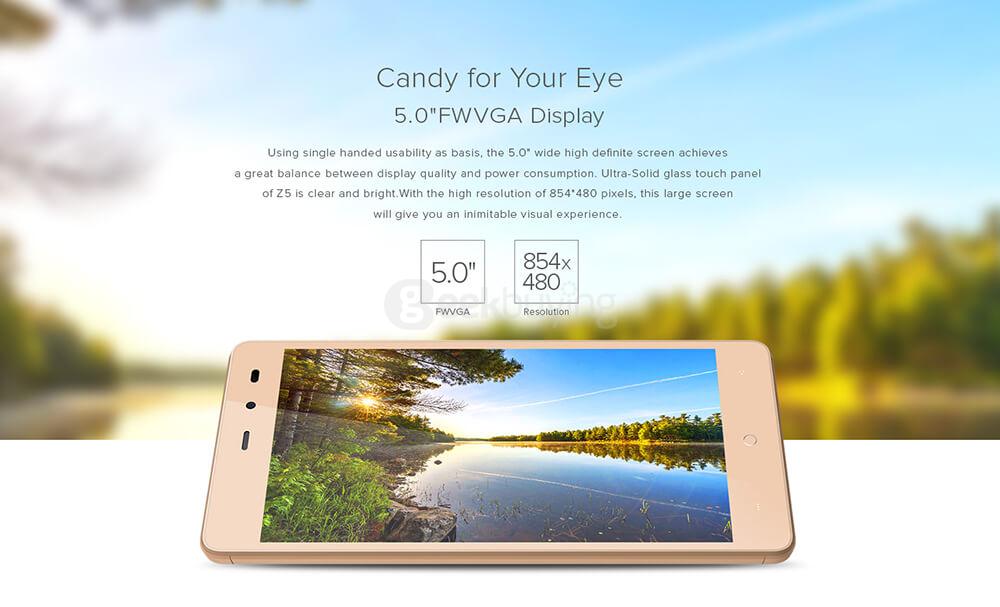 [HK Stock]LEAGOO Z5C 5.0 Inch 8GB ROM 5.0MP Cam SC7731C Quad Core 1.3GHz Android 6.0 Smartphone Smart Wake - Gold
