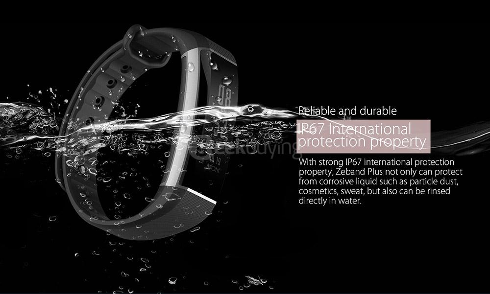 Zeblaze Zeband Plus Smart Bracelet Dynamic Heart Rate Monitor IP67 Water Resistant Swimming Mode Pedometer Sleep Tracker Compatible with iOS/Android - Blue