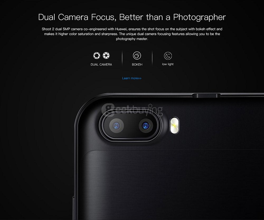 [HK Stock]DOOGEE Shoot 2 5.0 Inch 8GB ROM 5.0MP Dual Rear Camera MT6580A Quad Core 1.3GHz Android 7.0 Smartphone 3360mAh Battery - Gold