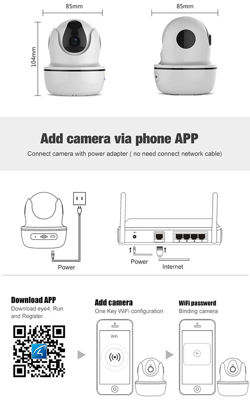 Vstarcam D26S 2.0MP HD WiFi Wireless Security IP Camera Remote Control Household Electronics Devices - White