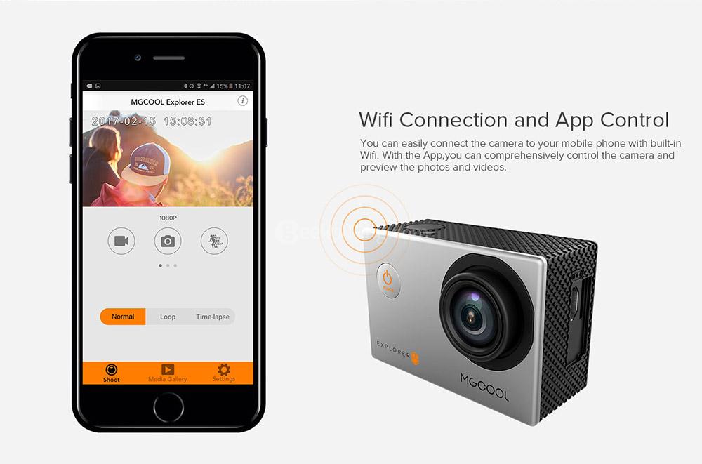 MGCOOL Explorer ES 3K Action Camera Allwinner V3 Chipset 170 Degree FOV Driving Recorder 30m Waterproof - Black