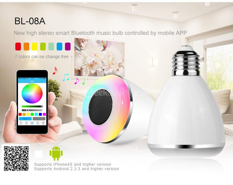 BL08A Intelligent LED Bulb with Bluetooth Audio -White