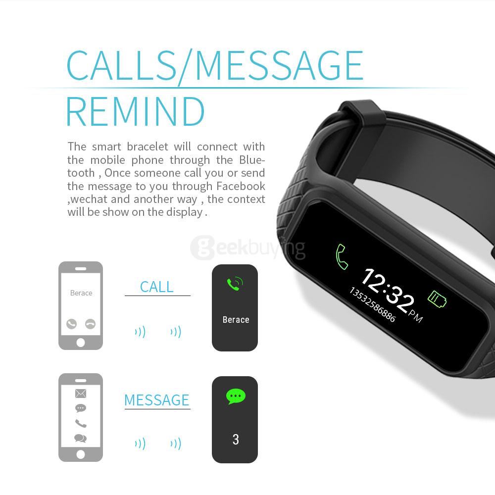 Makibes L38I Bluetooth 4.0 Smart Bracelet Heart Rate Monitor Fitness Tracker Color Screen Compatible with Android iOS - Purple