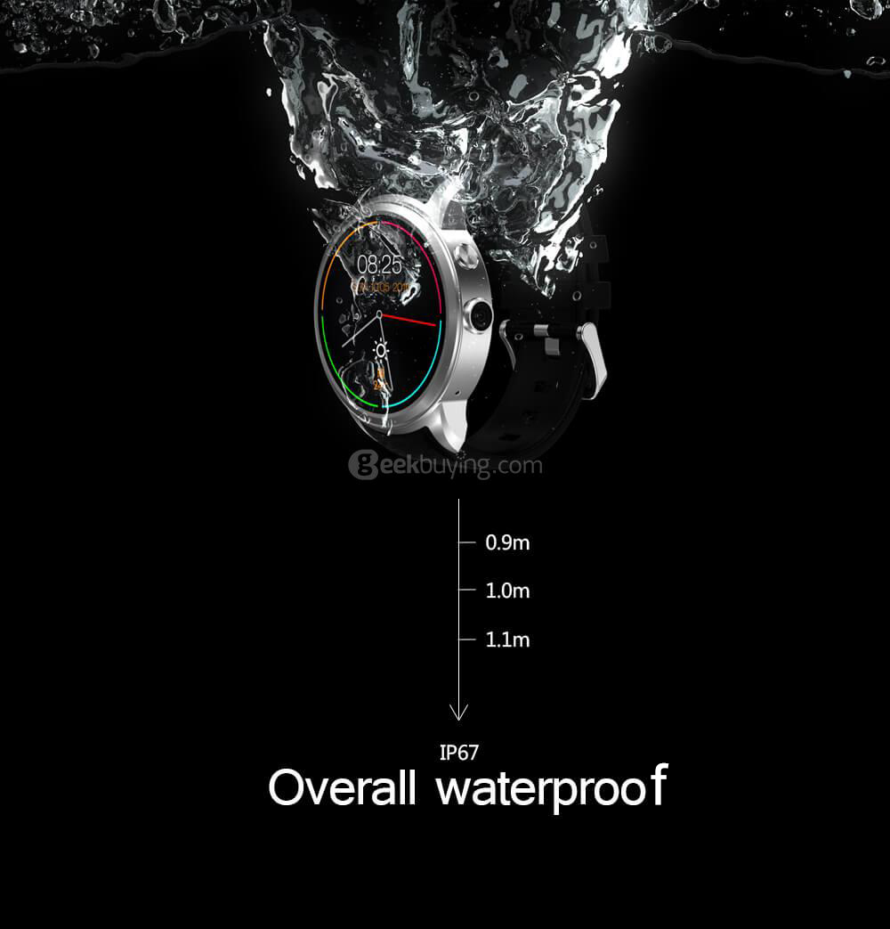 X200 3G Android Smart Watch Phone MTK6580 Nano Sim Heart Rate Monitor Camera Pedometer Wifi GPS ROM 8GB RAM 512MB - Black