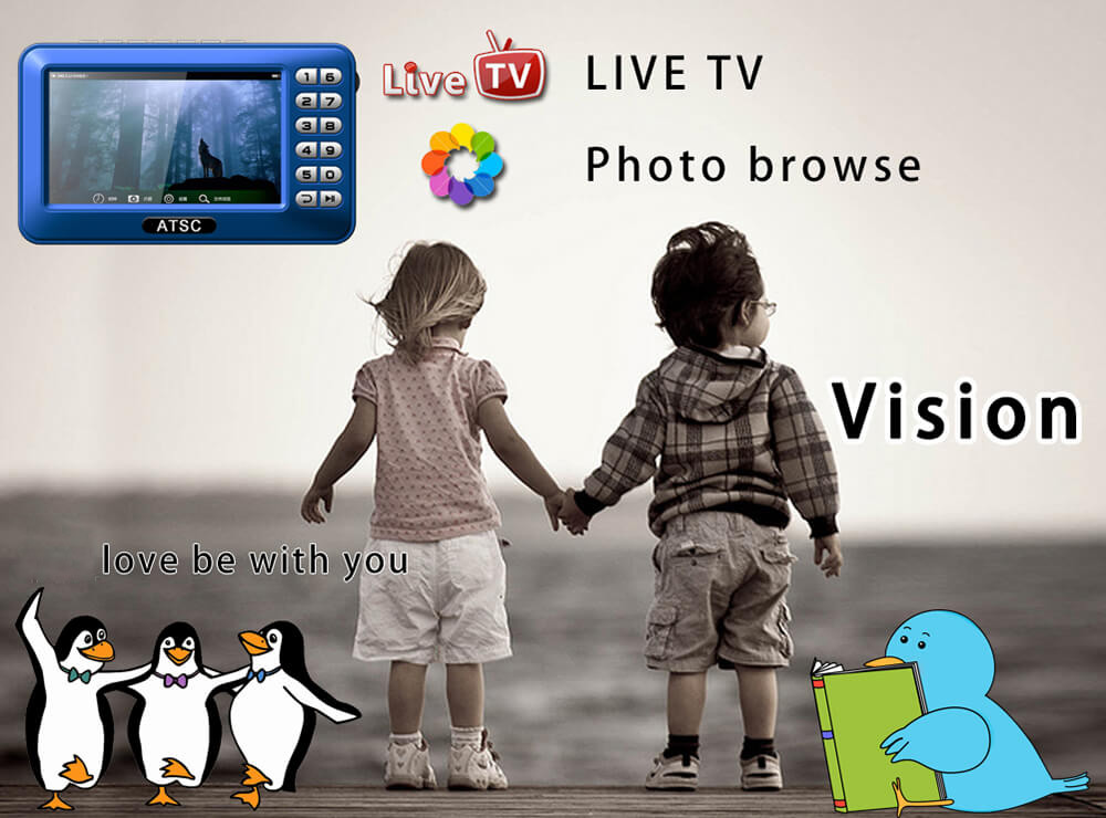 DT004 ATSC 800*480P Mobile Digital TV Support FM Radio